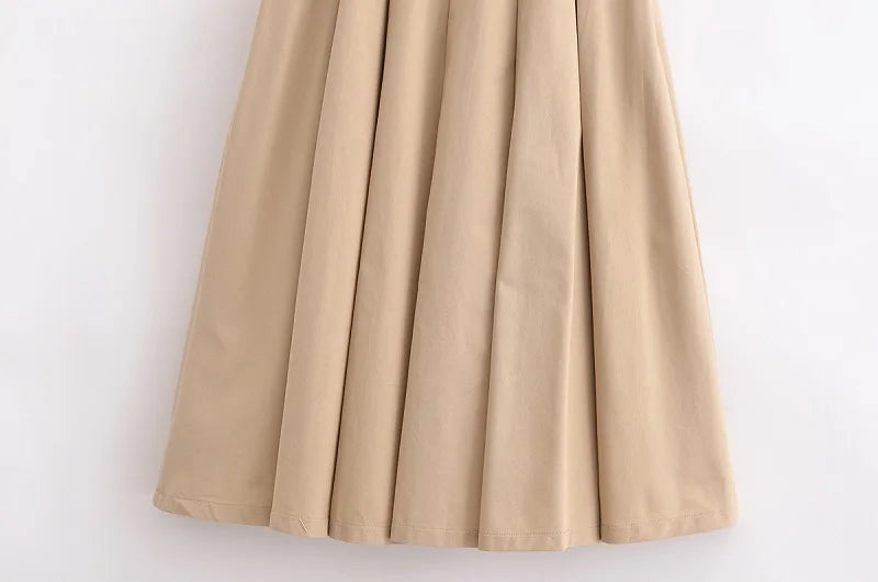 MUJER 2025 Woman Dresses Belt Pleated Midi Dress Women Sleeveless Summer Dress Woman Knitted Party Dresses for Women Sundress - Smarsty