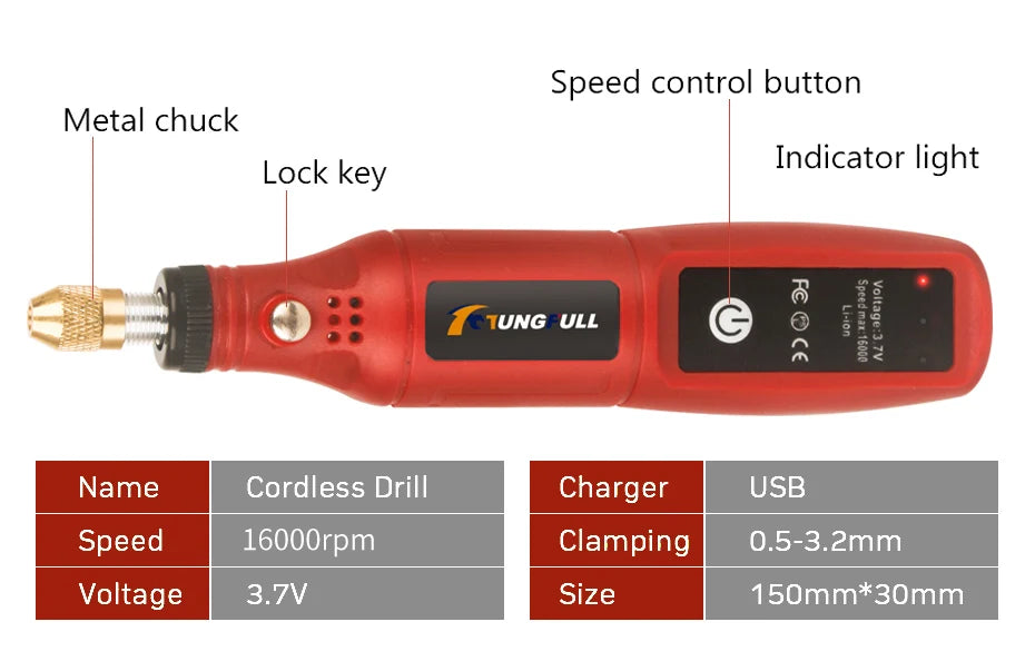USB Rechargeable Cordless Engraving Pen Wireless Electric Drill Rotary Tool for Jewelry Glass - Portable Handheld Engraver - Smarsty