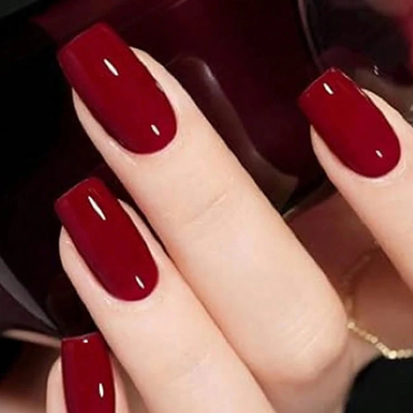 Medium White Square Press On Nails 24PCS for Parties - Smarsty