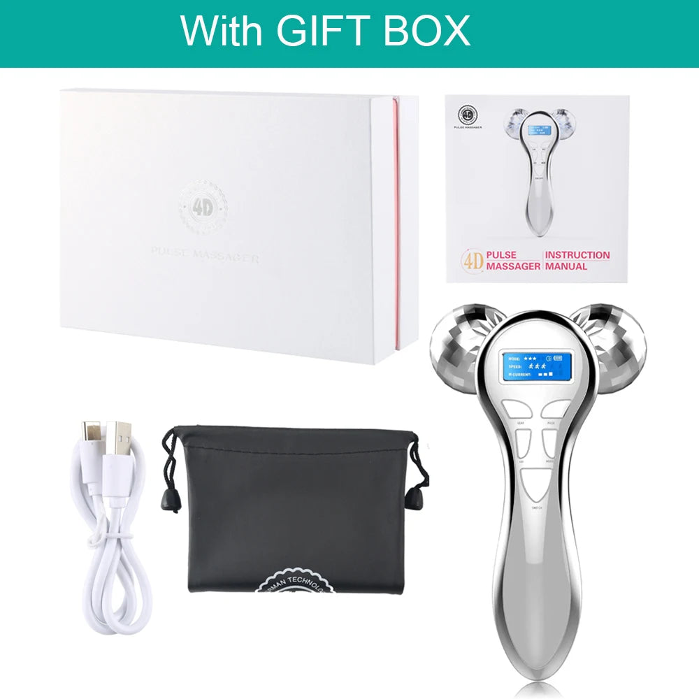 4D EMS Face Massager Roller for Lifting and Anti-Aging - Smarsty