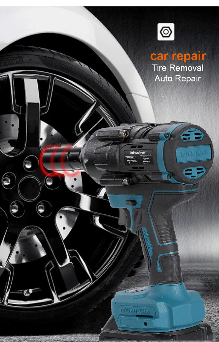 Heimerdinger 18V Brushless Cordless Impact Wrench 1000NM Torque - Smarsty