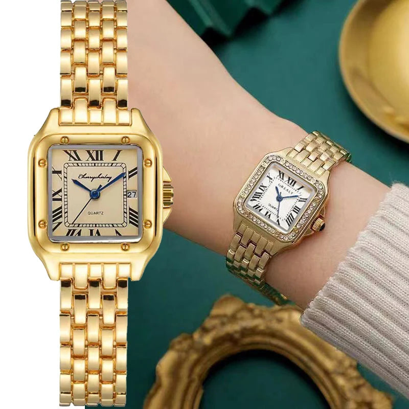Luxury Stainless Steel Women's Quartz Watch with Calendar - Smarsty