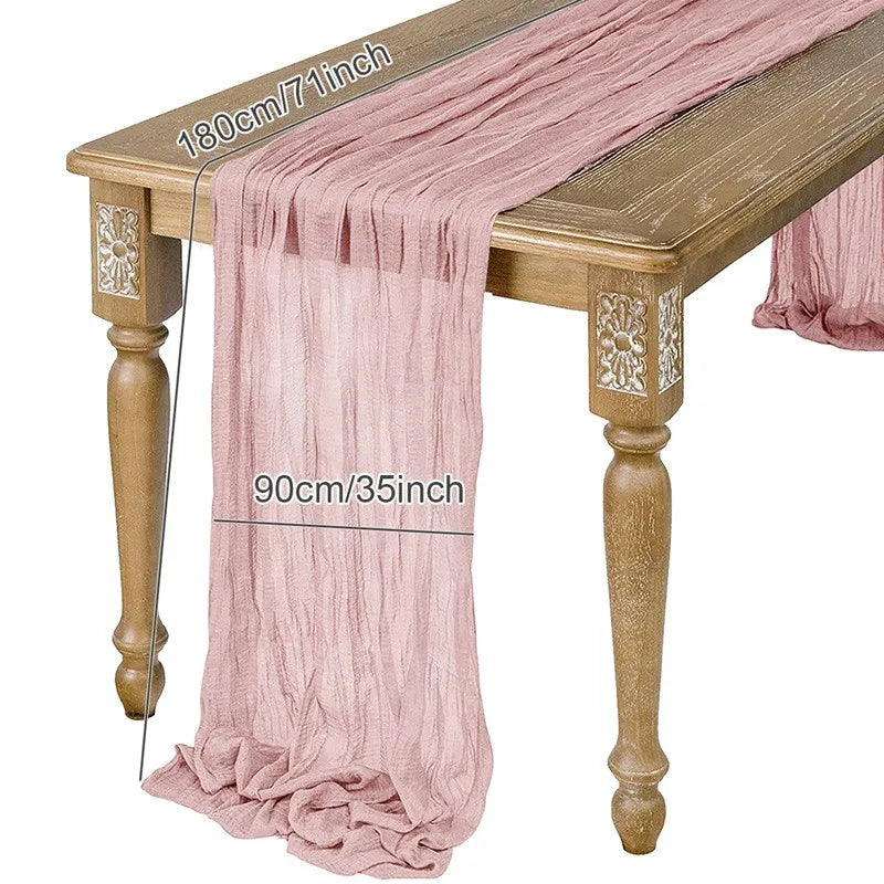 Semi-Sheer Gauze Table Runner for Vintage Weddings - Smarsty