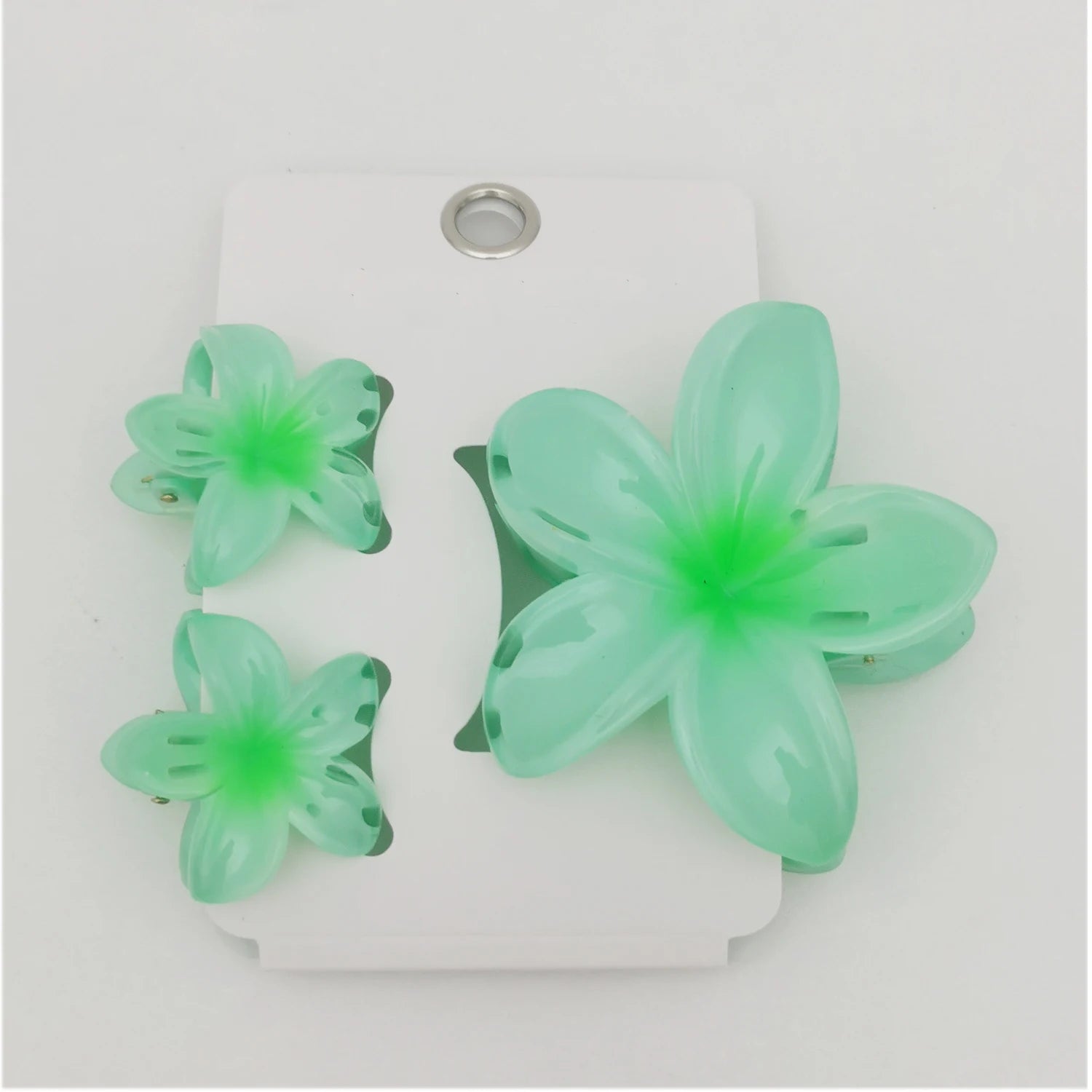 Pack Of 3 Flower Claw Clips Beach Summer Hair Accessories - Smarsty