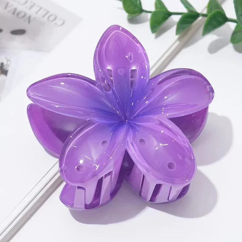 Gradient Large Flower Acrylic Hair Clip Boho Beach Accessory - Smarsty