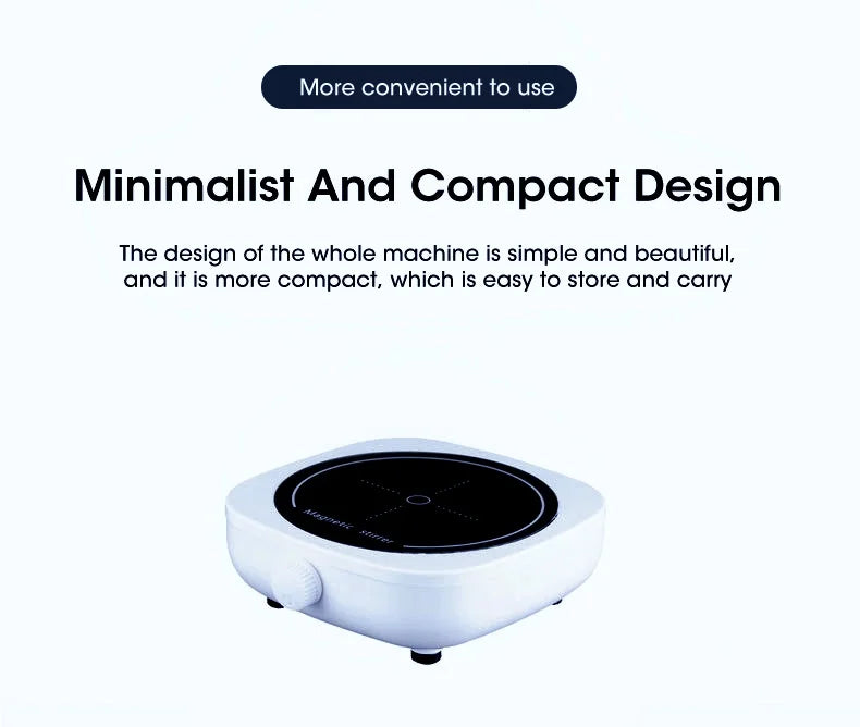 Magnetic stirrer, kitchen liquid mixing mini laboratory stirrer, portable stirring rod stirring plate 4000RPM, 1L capacity by Smarsty