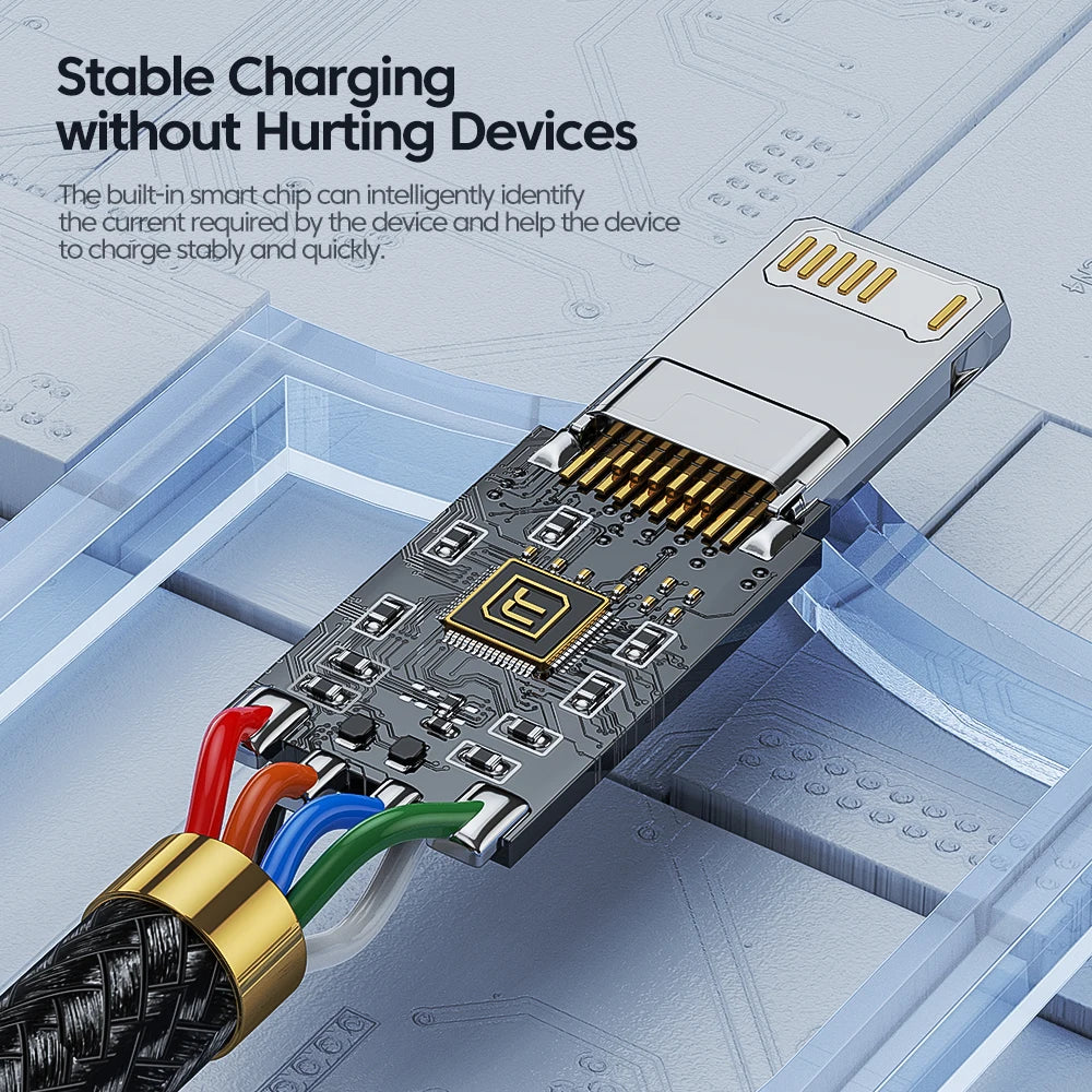 Toocki USB Cable For iPhone 14 13 12 Pro Max X XS XR 8 7 Plus iPad Fast Charging Charger Aluminum iP Cable For iPhone Data Cord - Smarsty