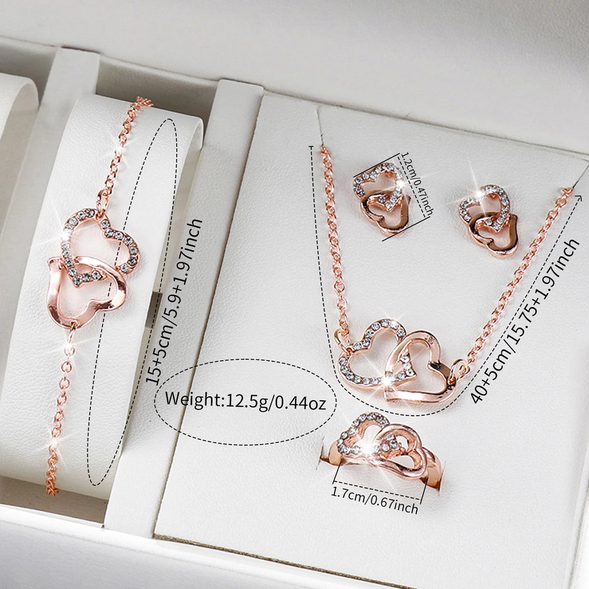 6PCS Women's Rhinestone Quartz Watch Jewelry Set - Smarsty