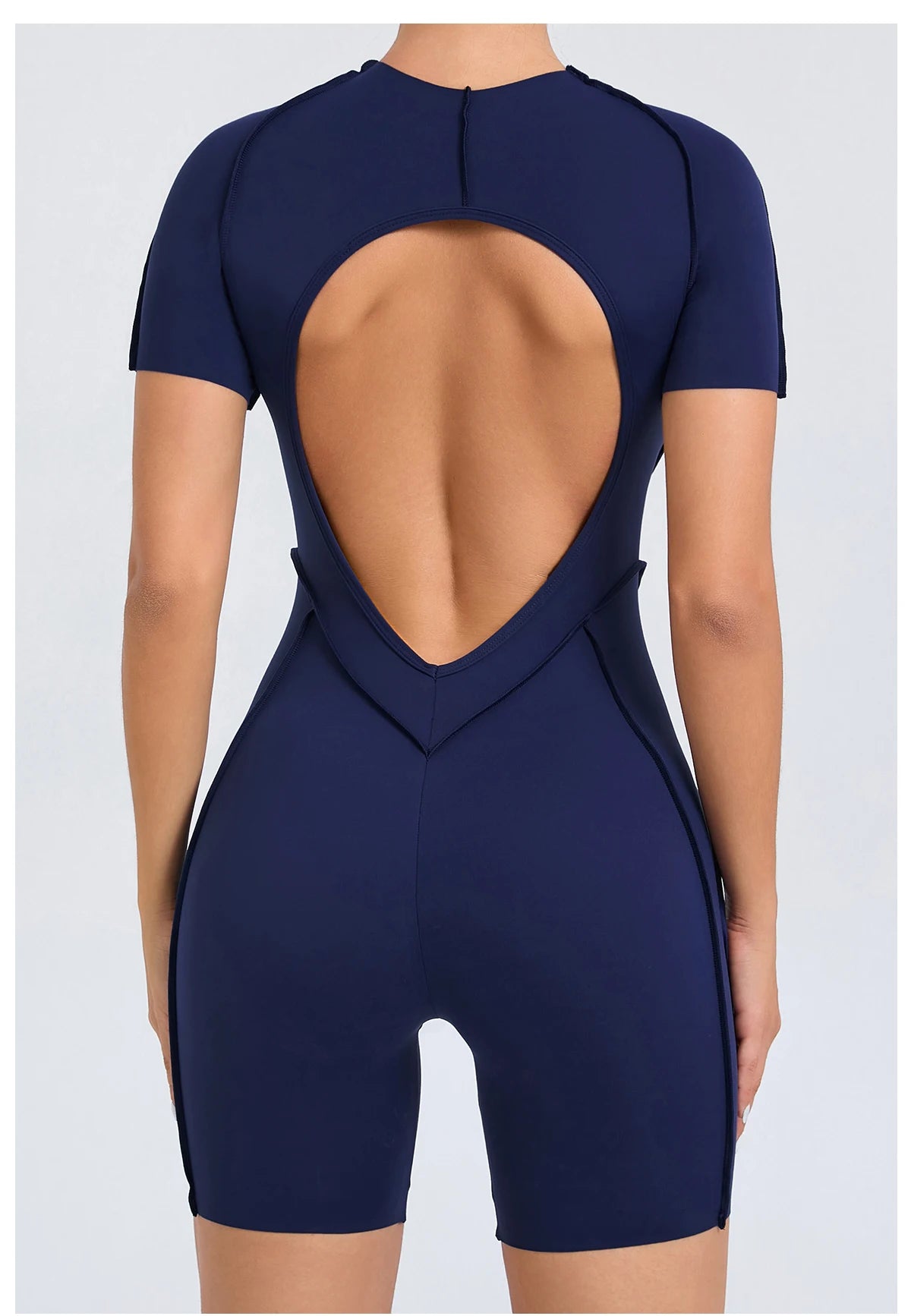 Short Jumpsuit Gym Clothes For Women Sportswear Fitness Overalls Backless Scrunch Booty Yoga Suit Sports Set Outfit - Smarsty