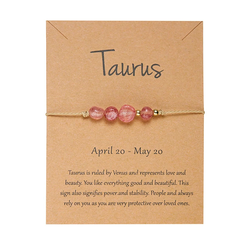 12 Constellation Natural Stone Beads Bracelets for Zodiac Signs - Smarsty