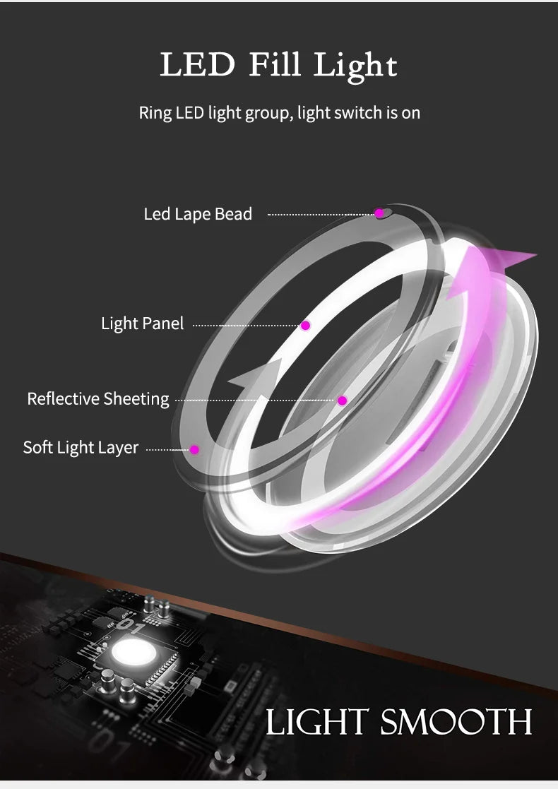 Flexible Gooseneck Makeup Mirror with Bright LED Light - Smarsty