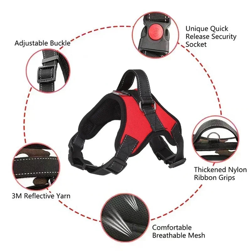 Reflective Adjustable Dog Harness for No Pull Training - Smarsty