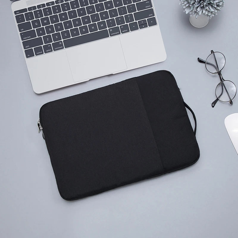 Denim Laptop Sleeve With Padded Inner Compartment Zipper