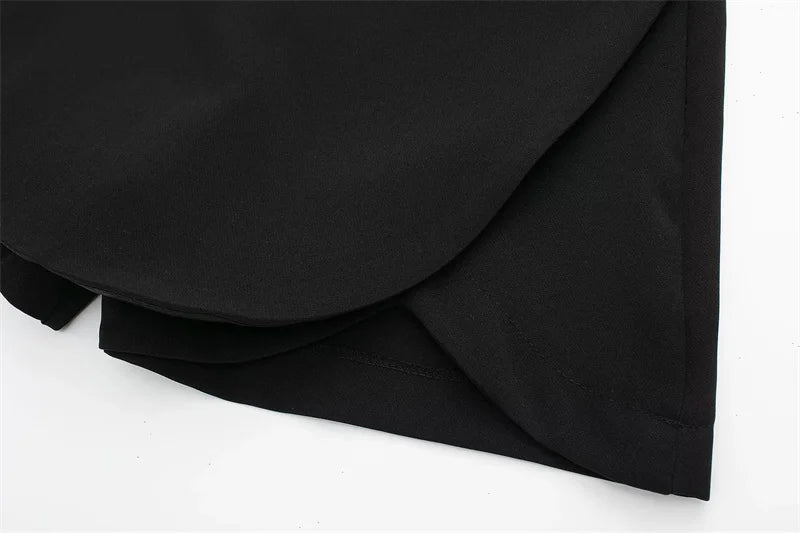 MUJER 2025 Black Mini Skirt Shorts Woman Fashion Asymmetric Skort For Women High Waist Short Skirts Woman Summer Casual Shorts - Smarsty