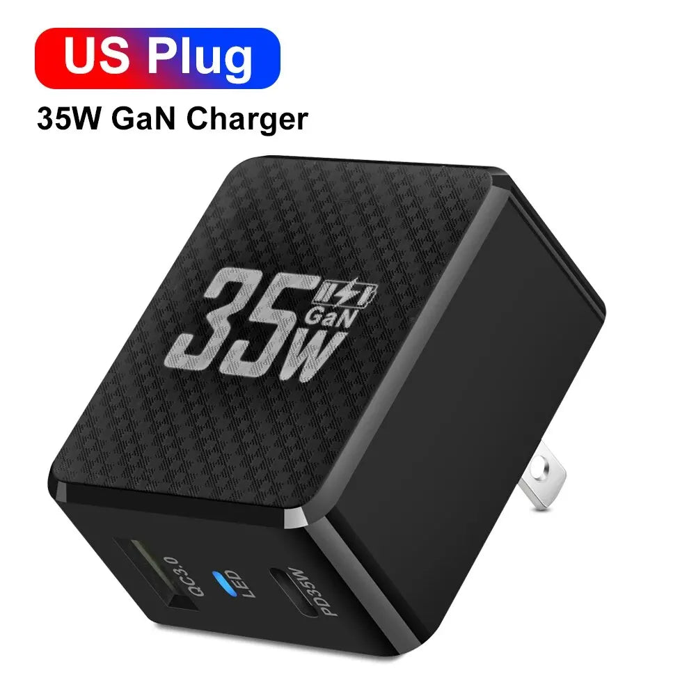 GaN USB C Charger 35W Fast Charge PD3 QC3 Compatible - Smarsty