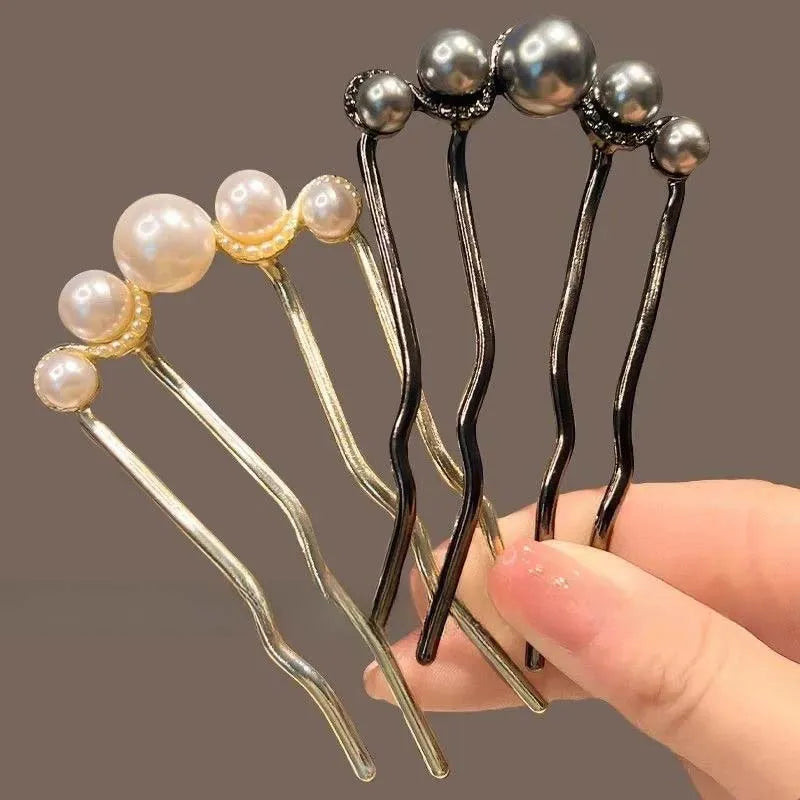 Korean U Shaped Pearl Hairpins for Elegant Styling - Smarsty