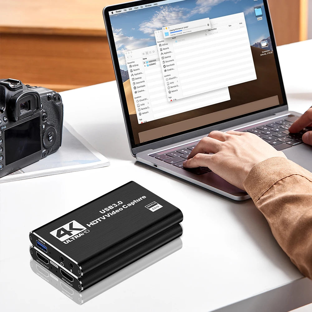 4K USB 3.0 Video Capture Card 1080P 60Hz HD HDMI-compatible Video Recorder Grabber For PS4 Switch Game Recording Live Streaming