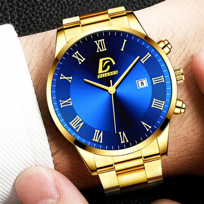 Luxury Minimalist Gold Quartz Watch for Men - Smarsty