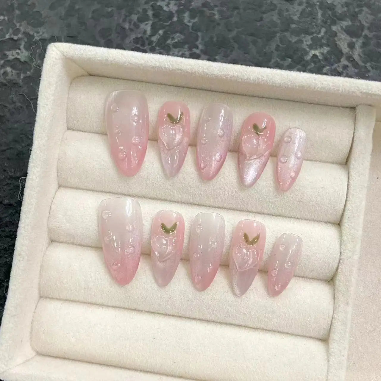 Handmade Press On Nails in Sweet Pink Blue Colors - Smarsty