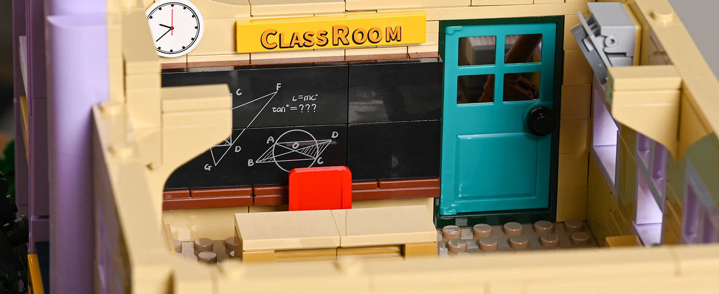 3500PCS Springfield Elementary School Building Blocks Idea Anime Street View Modular Architecture Brick Model Toy Christmas Gift