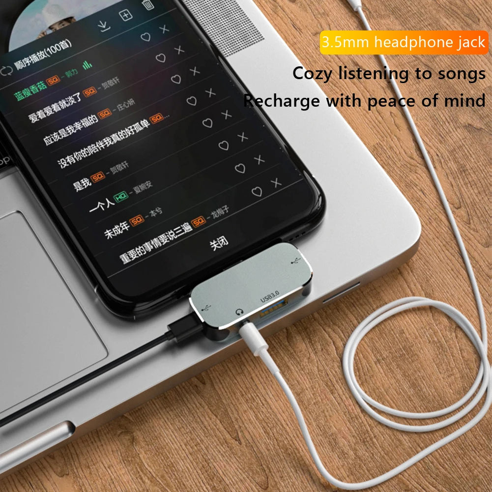 Type-C Extension Hub to 3.5 PD100W USB3.0/USB2.0/USB3.1 HDMI-Compatible Splitter Computer Peripherals