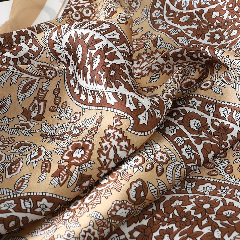 Silk Square Scarf for Women Summer Head Wrap - Smarsty