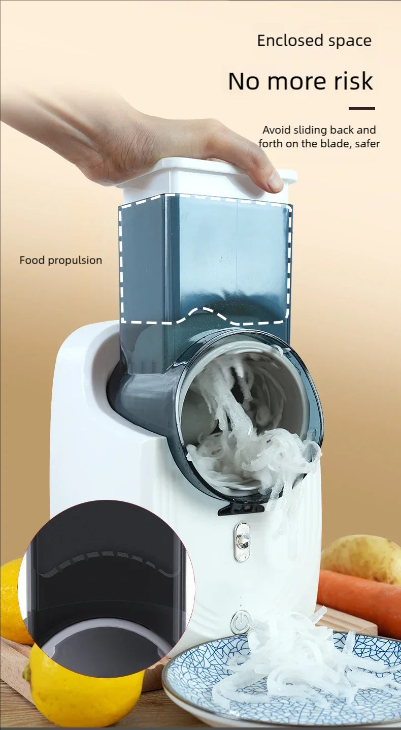 Multi-function Vegetable Cutter Household Kitchen Electric Vegetable Cutter Vegetable Slicer Shredder Automatic by Smarsty