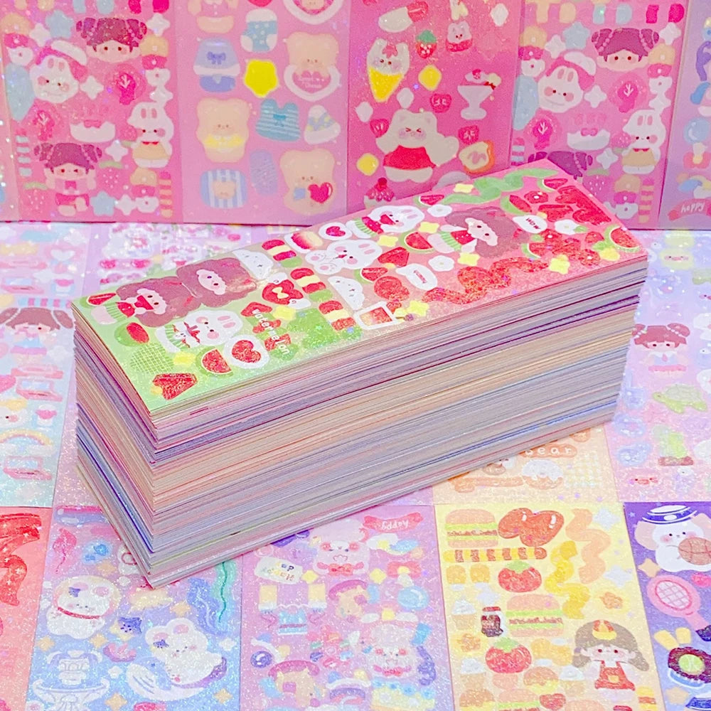 200p Kawaii Stickers for Kids Cute Stationary Aesthetic Diary Decoration Art Supplies Stickers for Scrapbooking Lot Korean Paper - Smarsty