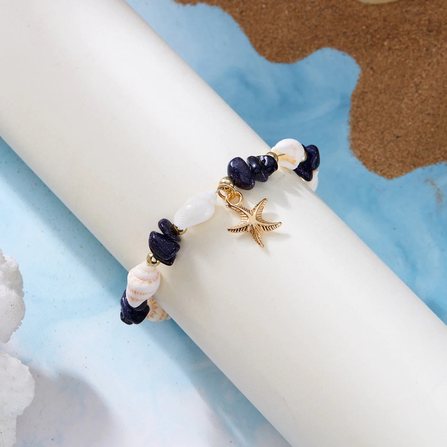 Bohemian Starfish Pendant Beaded Bracelet for Women - Smarsty