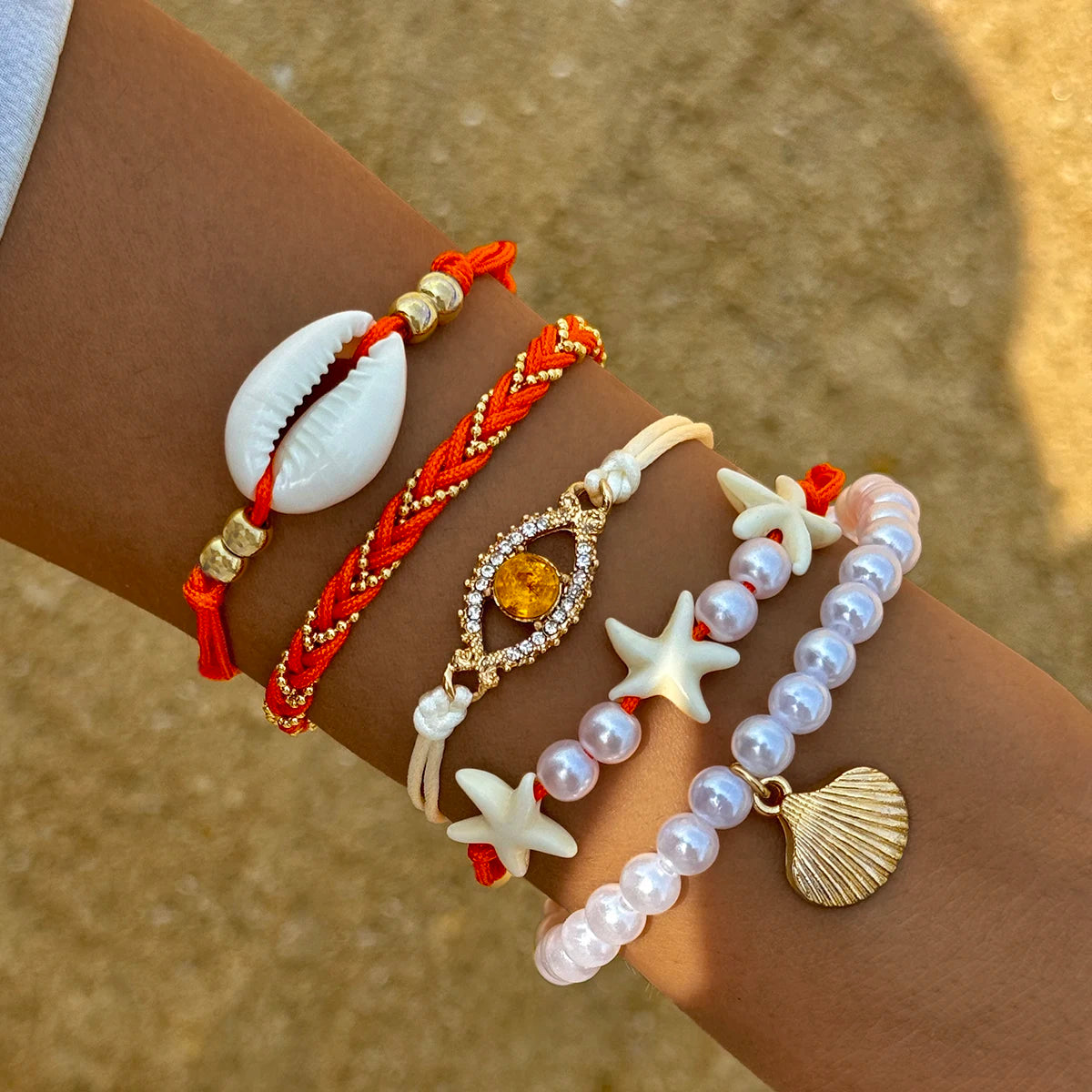 Bohemian Imitation Pearl Bracelets Set for Women - Smarsty