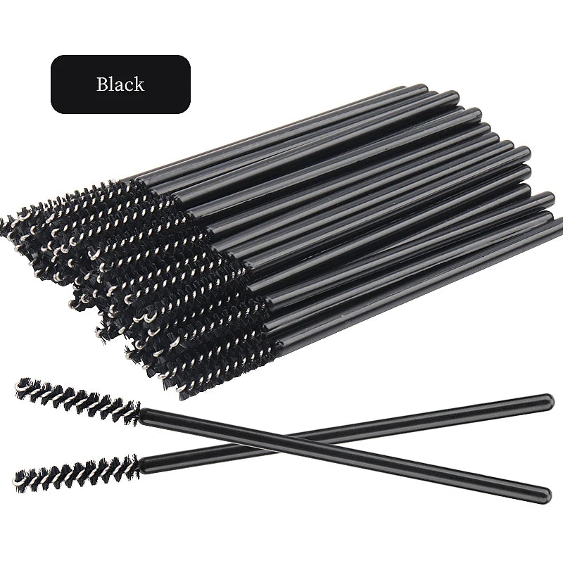 50 Pcs Disposable Eyelash Brushes with Diamond Handles - Smarsty