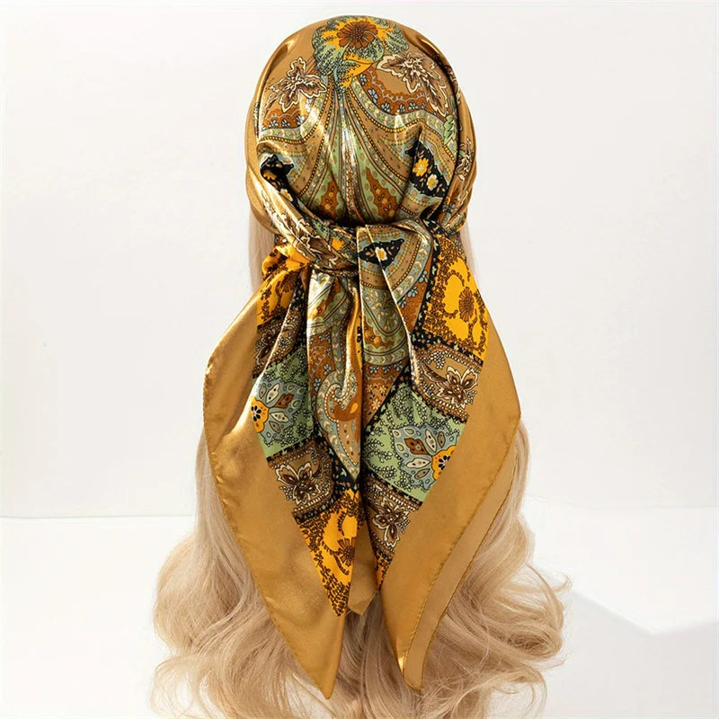 Luxury Satin Silk Scarf for Women Sun Protection - Smarsty