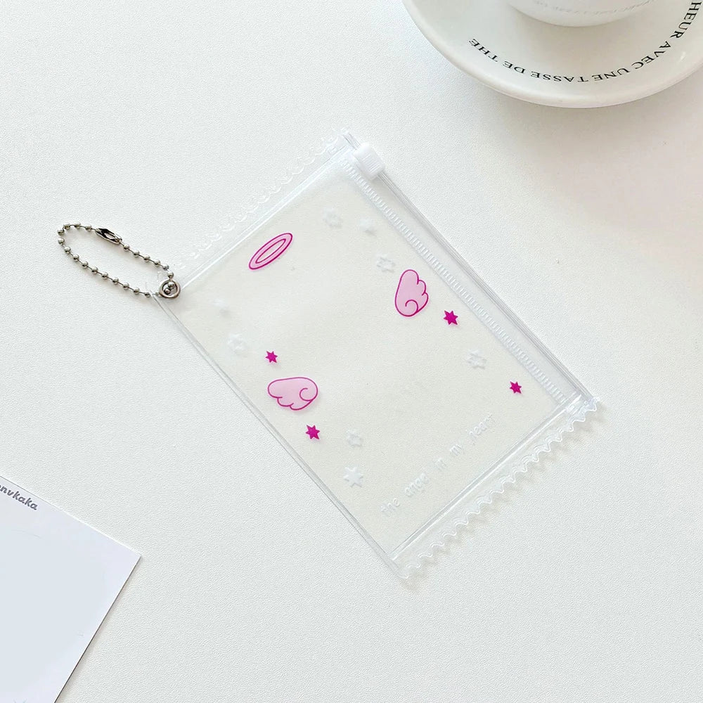INS Transparent Candy Bag Badge Holder Korean Photocard Holder Display Bag Pendant Idol Photo Card Protective Cover Card Holder