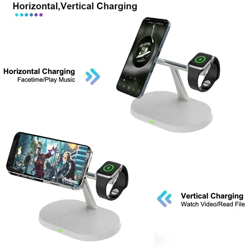 Magnetic Wireless Charger Stand 3 in 1 for iPhone Pro - Smarsty
