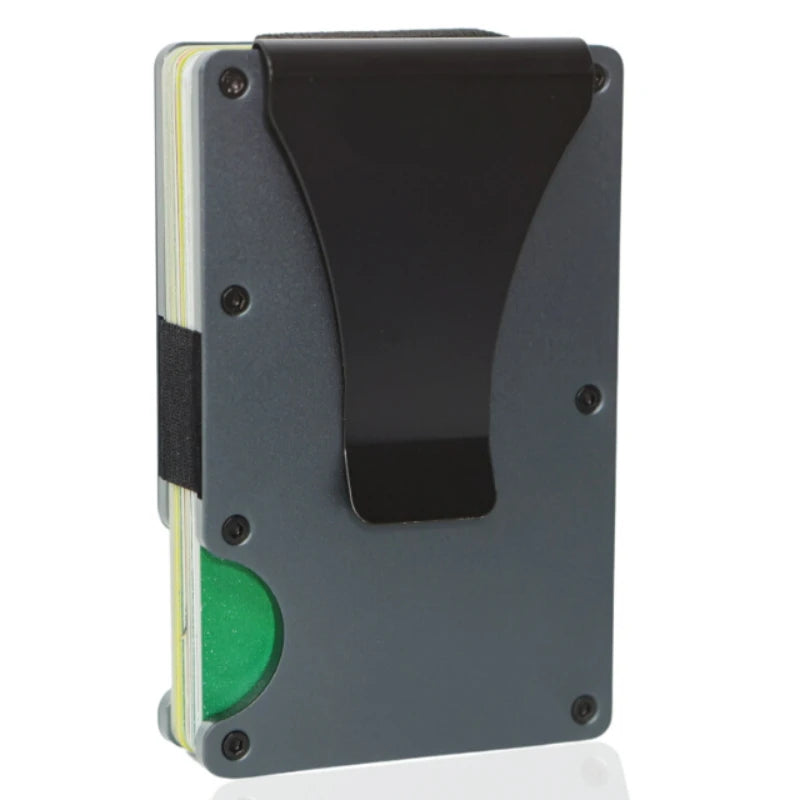 Slim Wallet For Men - Front Pocket RFID Blocking Minimalist Wallet For Men - Metal Wallet With Money Clip For Men - Smarsty