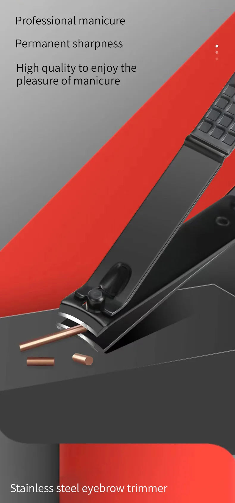 Convenient Black and Red Nail Clipper Set - Smarsty