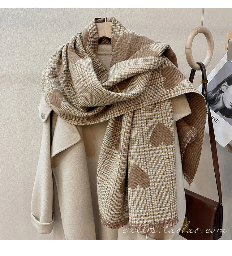 Double Side Cashmere Scarf Warm Thickened Winter Wrap - Smarsty