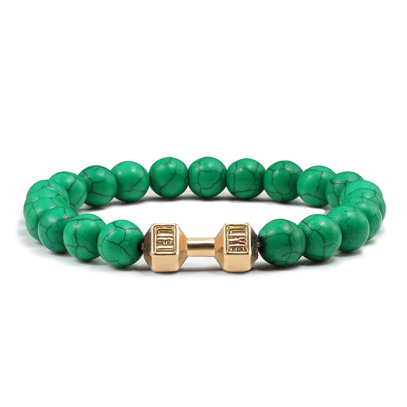 Natural Stone Dumbbell Bead Bracelet for Energy and Style - Smarsty