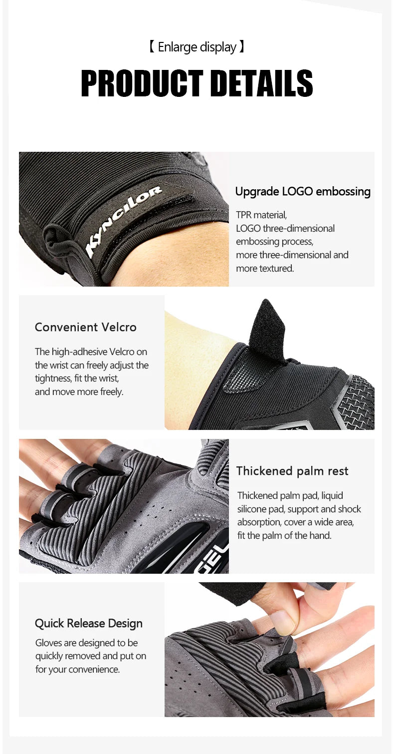 Breathable Half Finger Cycling Gloves Shock Absorption - Smarsty