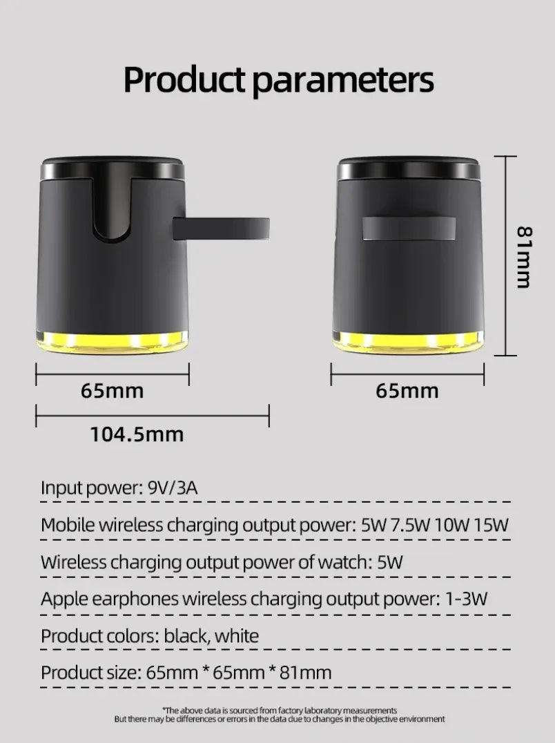 Qi2 3 In 1 Wireless Charger Station With Night Lamp - Smarsty