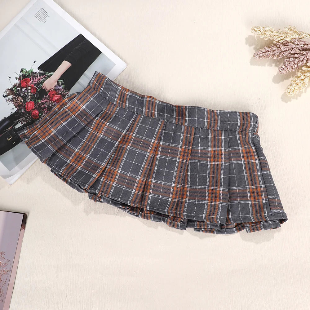 Ultrashort Jk Skirts Plaid Cosplay Costume Skirt Japanese Style Summer Schoolgirl Pleated Skirts Vintage Sexy Clubwear Skirt - Smarsty