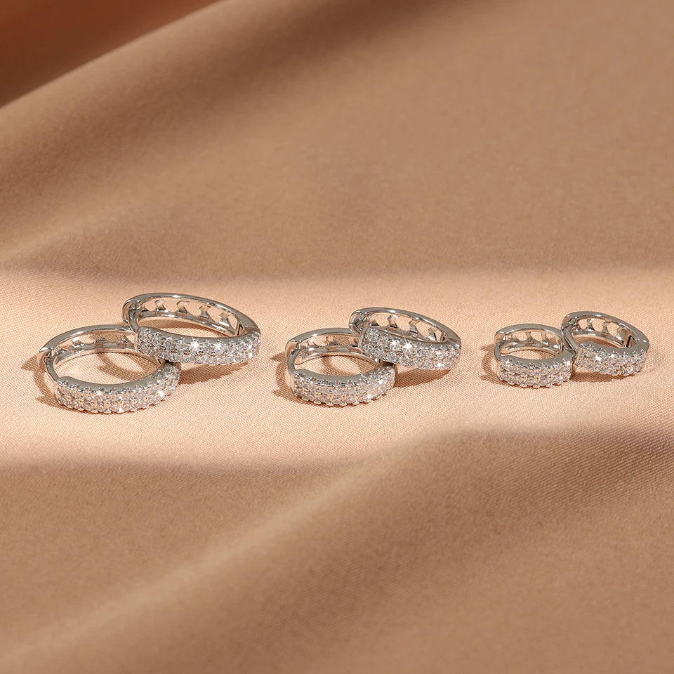 Shiny Zircon Huggie Earrings Tiny Cartilage Hoops Gift - Smarsty