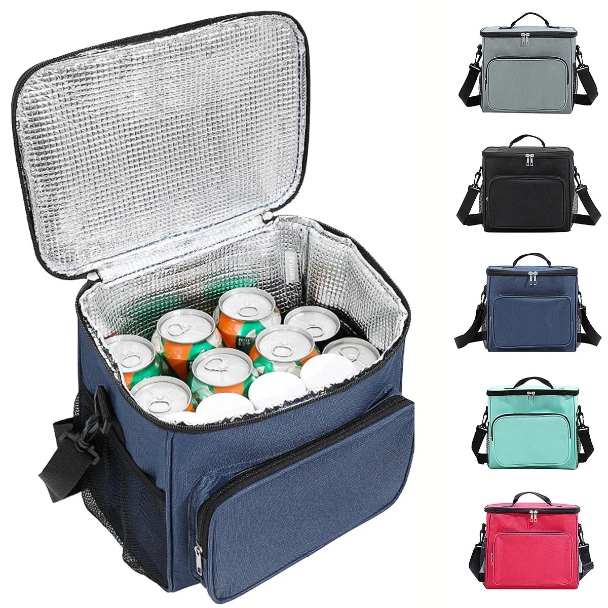 Insulated Portable Lunch Bag With Adjustable Shoulder Strap - Smarsty
