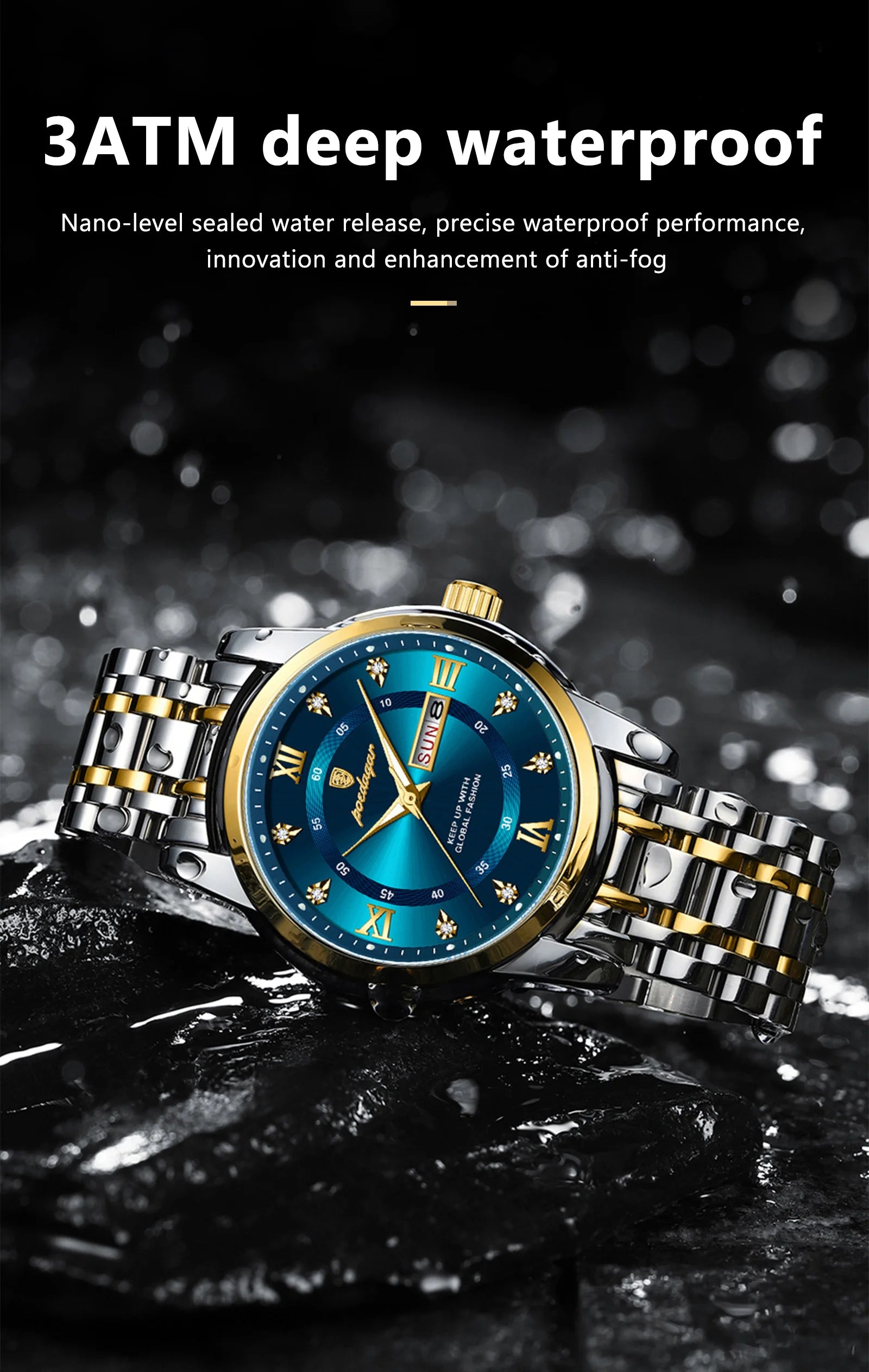 POEDAGAR Luxury Waterproof Men's Watch with Luminous Dial - Smarsty