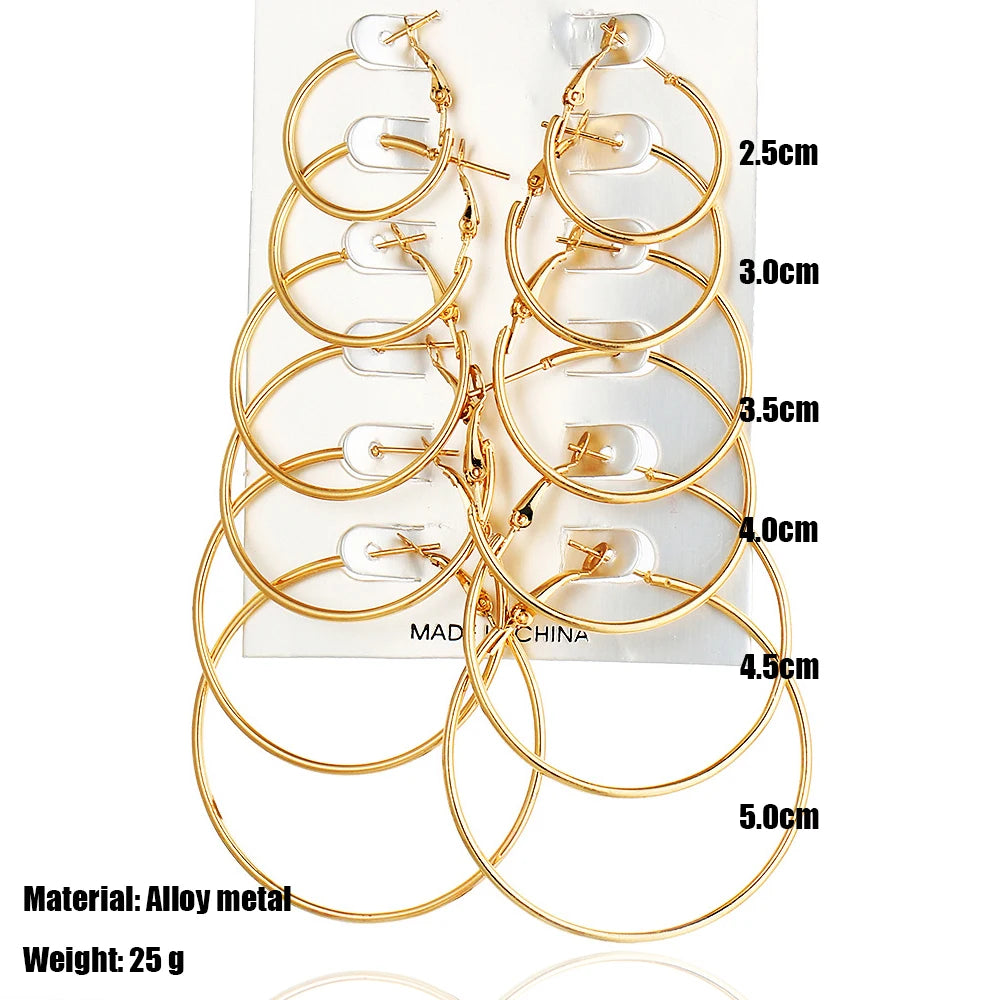 Gold and Silver Hoop Earrings Set for Women - Smarsty