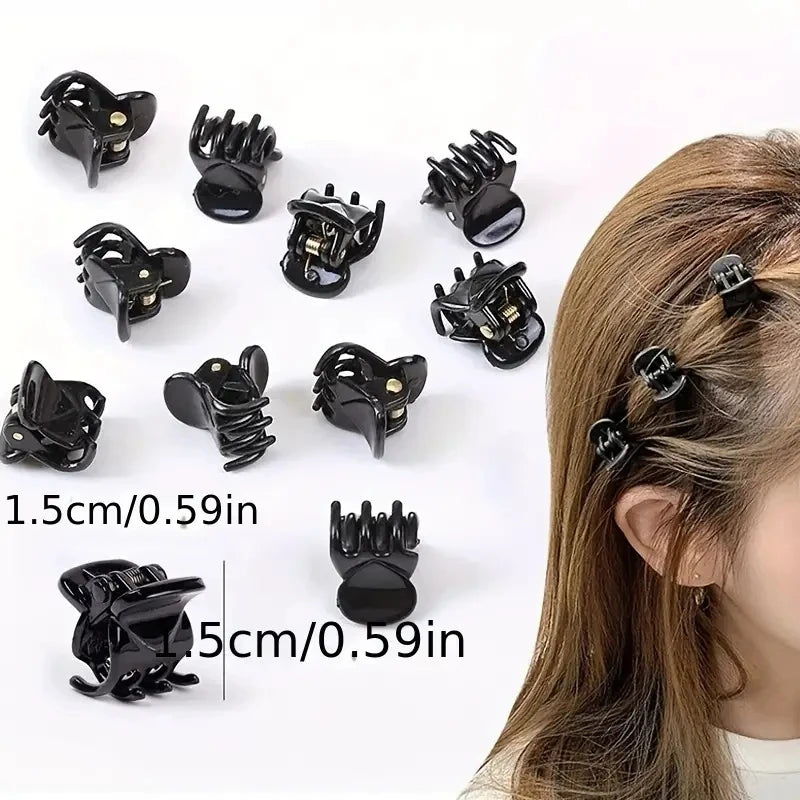 Mini Hair Claw Clips Small Black Transparent Secure - Smarsty