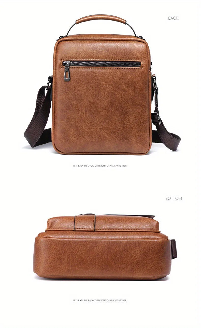 Men's PU Leather iPad Shoulder Bag Crossbody With Flap - Smarsty