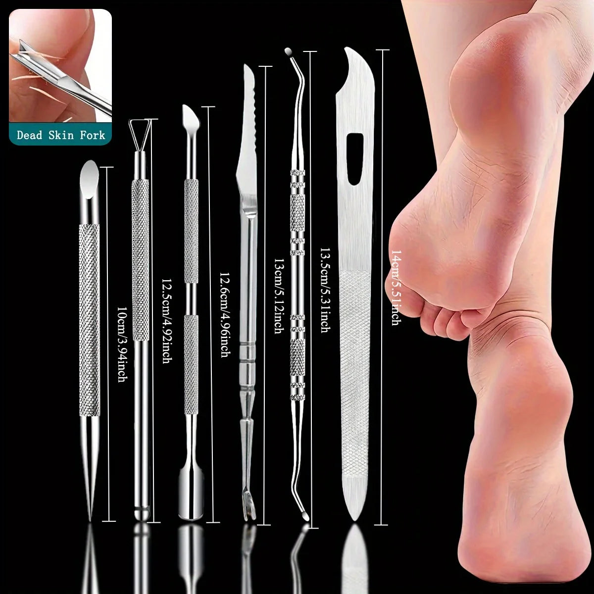 Stainless Steel Cuticle Remover Set for Manicure and Pedicure - Smarsty