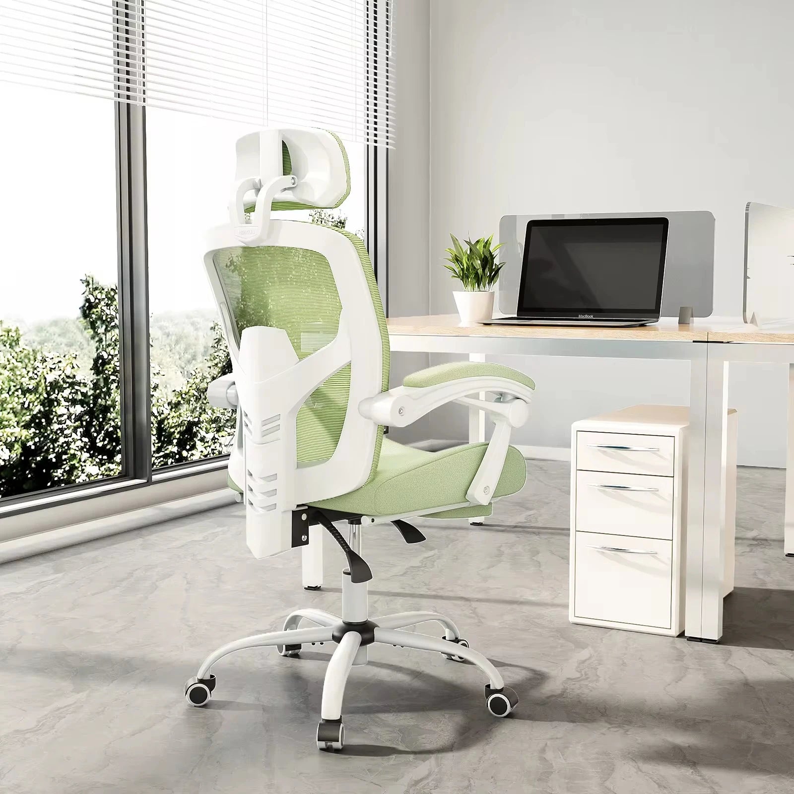 Ergonomic Reclining High Back Mesh Living Room Rocking Gaming Chair Computer Desk Swivel Rolling Lumbar Support Pillow