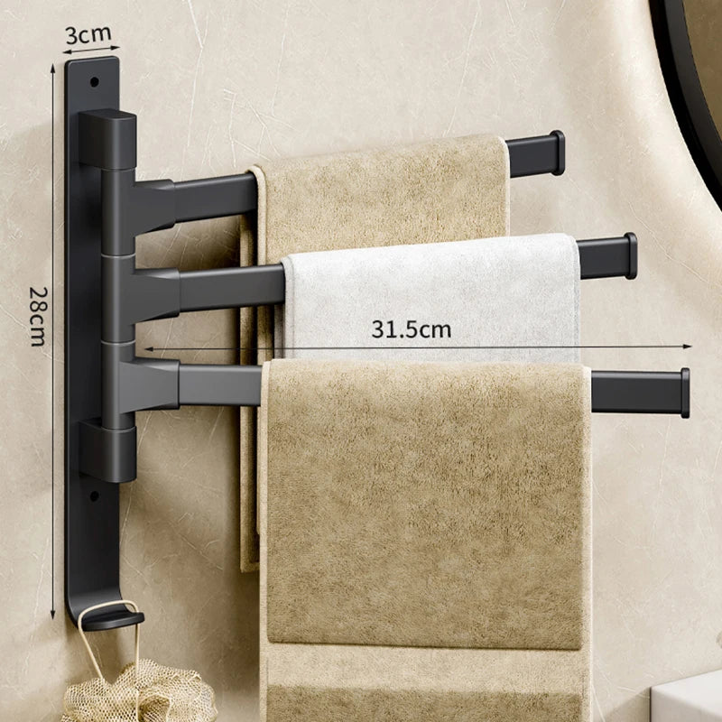 Rotatable Aluminum Towel Rack Space Saving Design - Smarsty